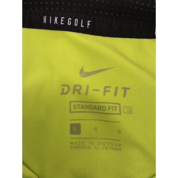 Nike Golf Shirt Men's L Neon Green Short Sleeve Polo Dri-Fit Stretch Performance - Picture 4 of 6